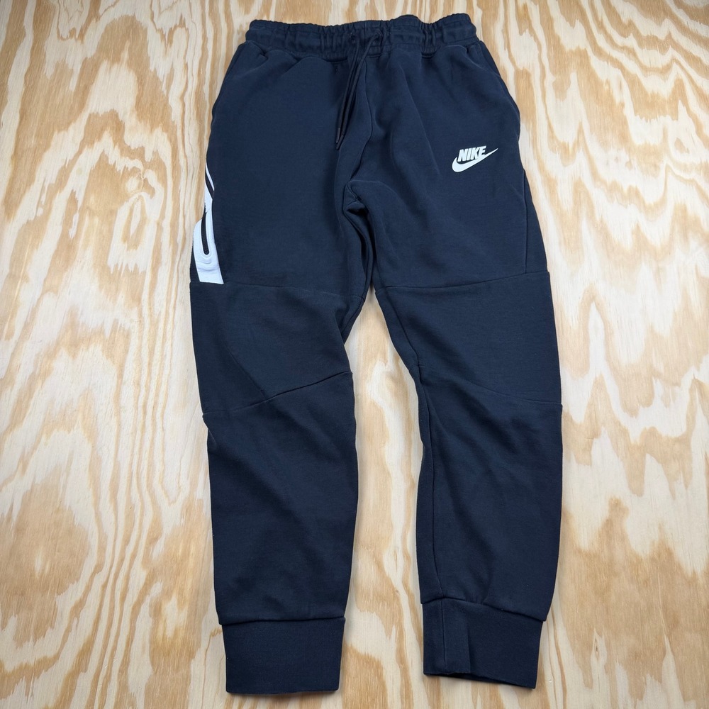 Nike Kids Sportswear Tech Fleece Joggers Black White Logo Pants Size Large